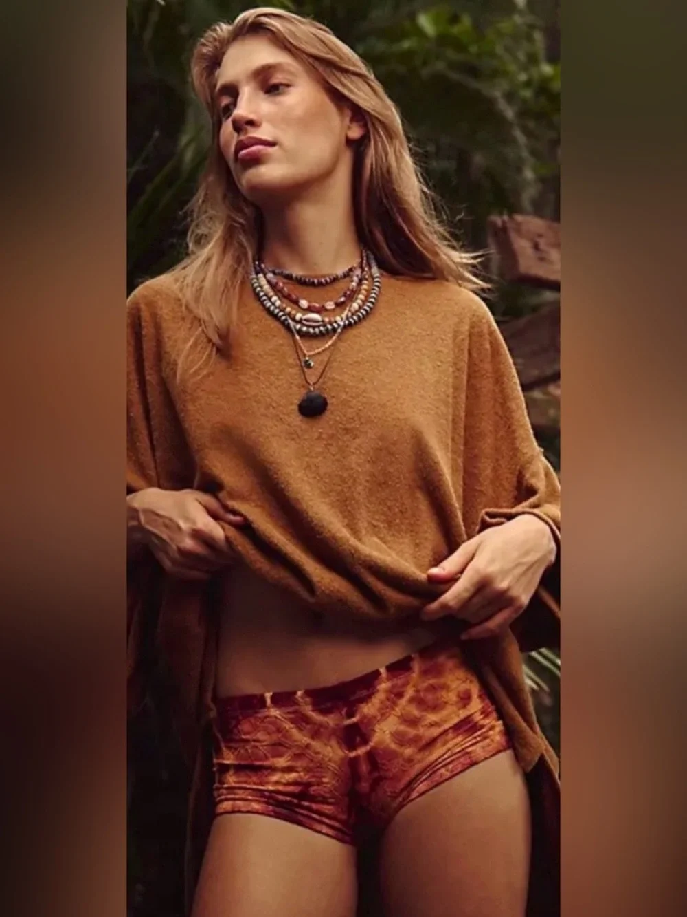 Free People Backseat Terry Pullover. NWT. Tiger eye combo